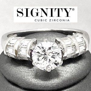 925 Sterling Silver, Signity Diamond CZ Ring